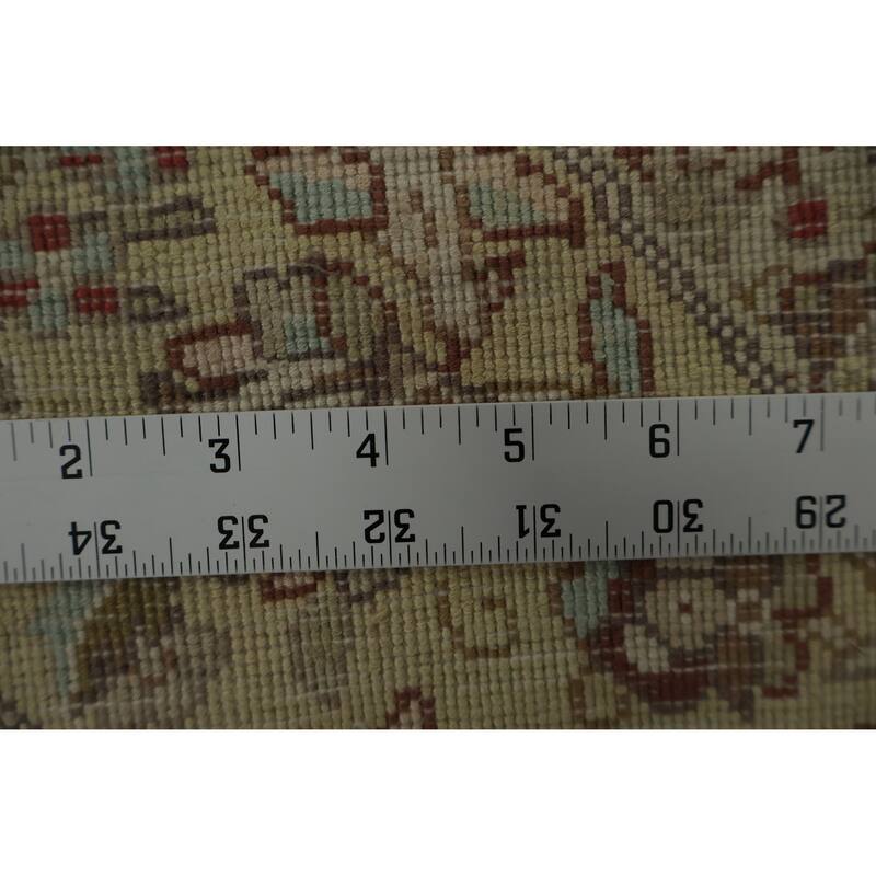 Hand Knotted Oriental Silk Carpet Traditional Floral Oranges & Rust Kashmir Area Rug - 6' 2'' X 6' 2''