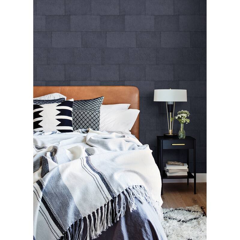 Advantage Lyell Dark Blue Stone Wallpaper