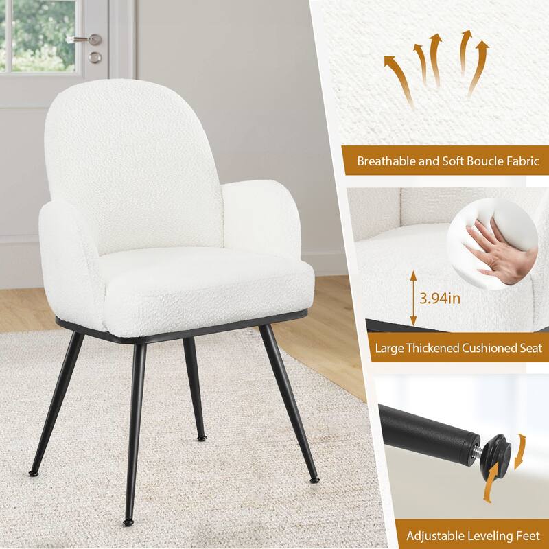 Fabric Upholstered Dining Chairs Set of 2/4 with Arms - 34.8"H x 23.2"W x 22.8"D