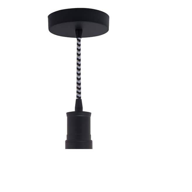 Bulbrite 1- Contemporary Pendant Socket and Canopy - Black