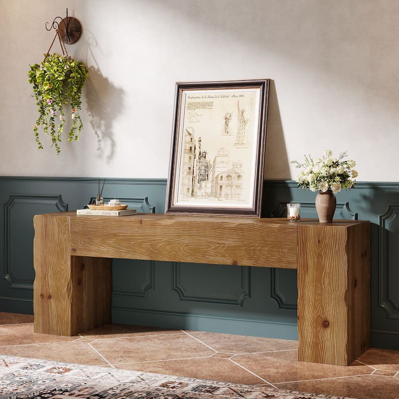 Solid Wood TV Stand for 65 Inches TV, 63 Inches Rustic Media Console