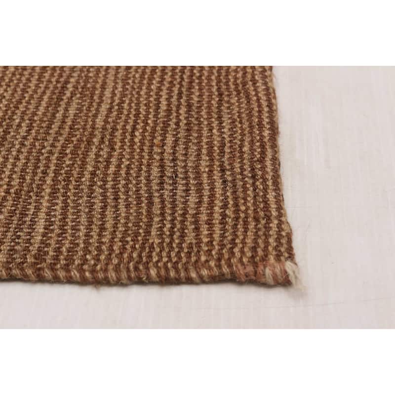 ECARPETGALLERY Flat-Weave Ankara FW Brown Wool Kilim - 9'6 x 12'6