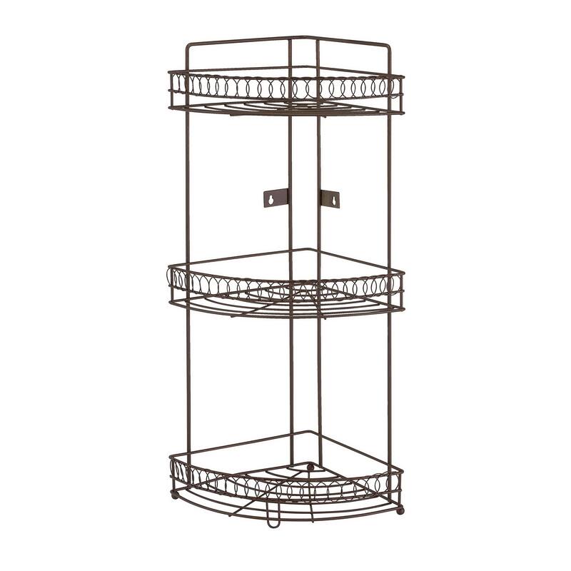 Bath Bliss 3 Tier Corner Rack In Curls Design - 20.5"x8"x8"