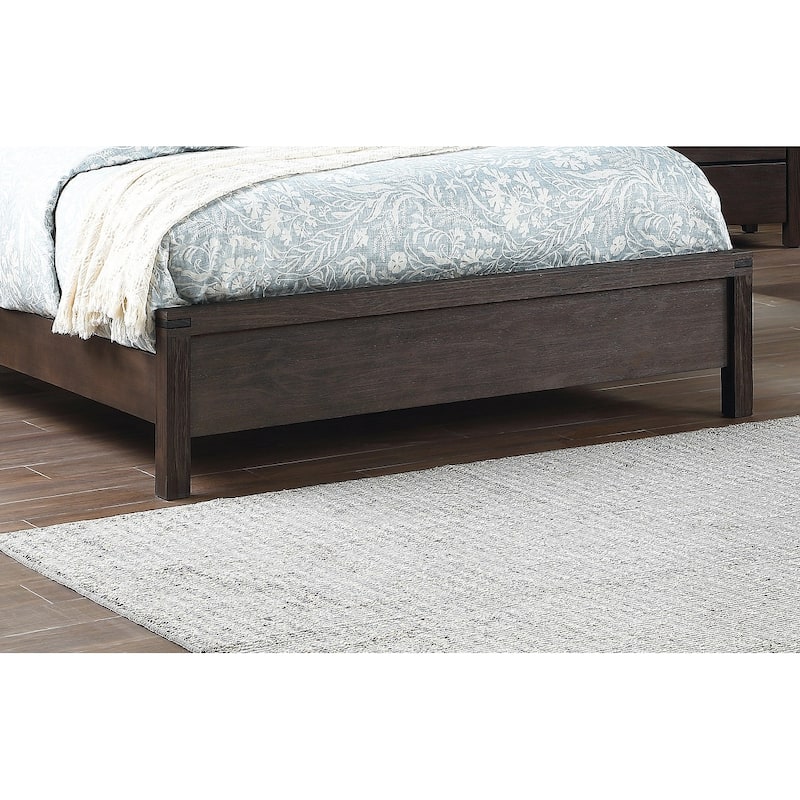 Queen Size Wood Panel Bed with X-Design Headboard and Rustic Contemporary Style