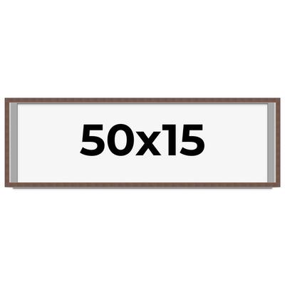 50x15 Shadow Box Frame Brown | 1.125 inches Deep Real Wood Rustic