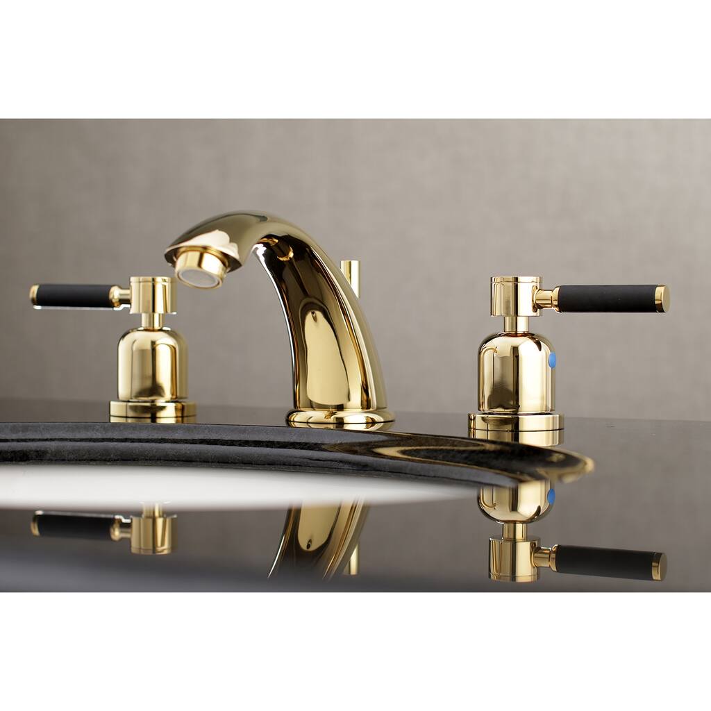 Kingston Brass Kaiser 8 in. Widespread Bathroom Faucet in Polished Brass