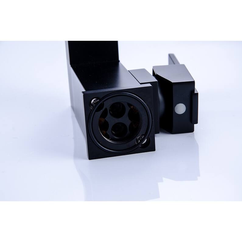 Square Waterfall Single Handle Bathroom Sink Faucet in Matte Black