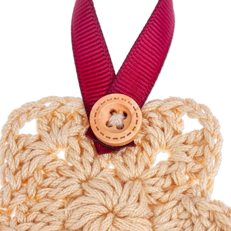 Novica Handmade Beige Sensations Crocheted Ornaments (Set Of 4)