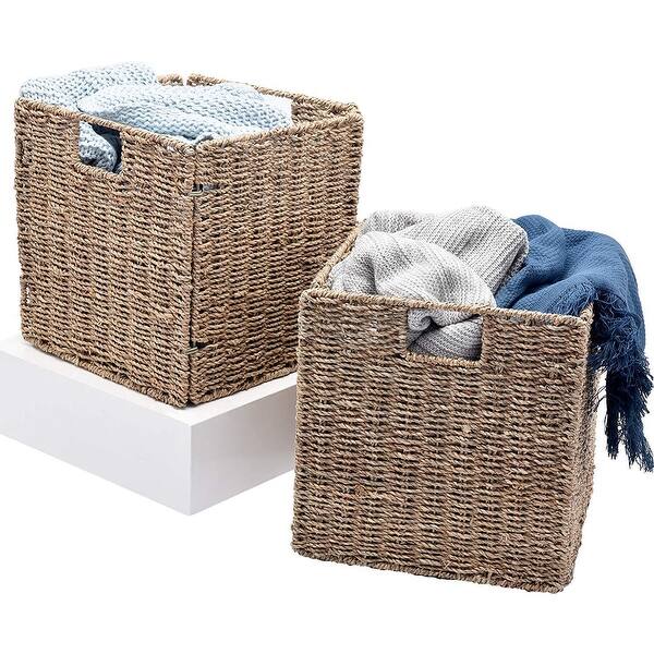 Shop Storageworks Seagrass Storage Woven Basket Iron Wire Frame