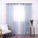 preview thumbnail 4 of 33, Aurora Home Linen-Textured Semi-Sheer Bronze Grom Curtain Panels Panels of 2-84" & 96"