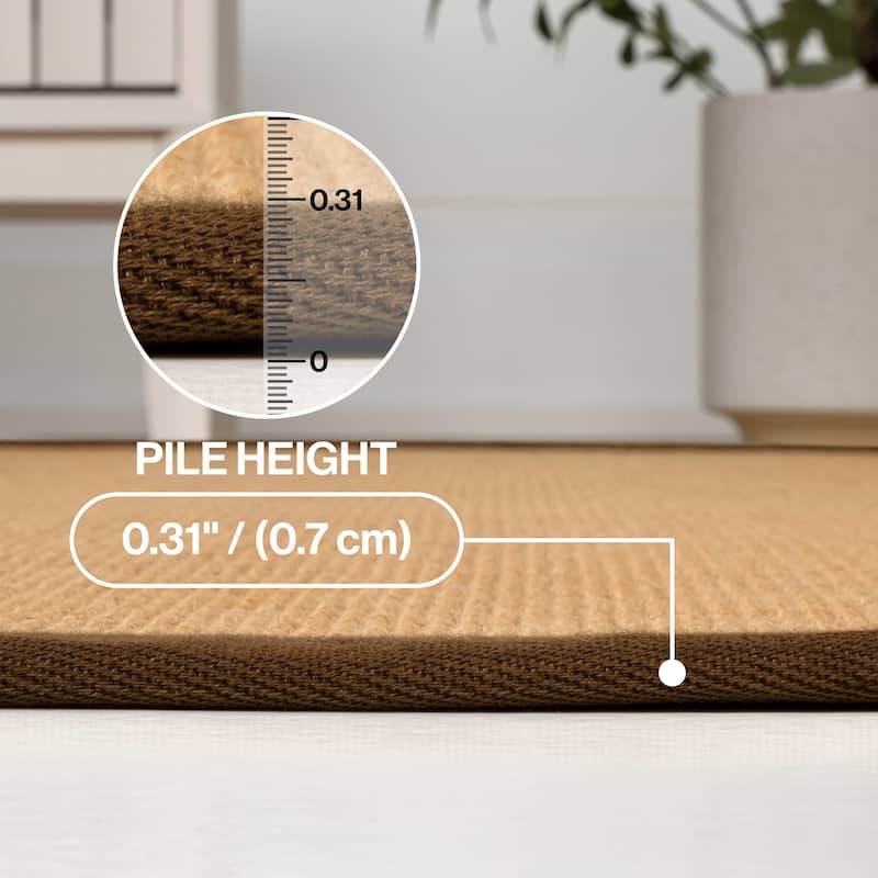 Camden Farmhouse Cottage Border Jute Area Rug