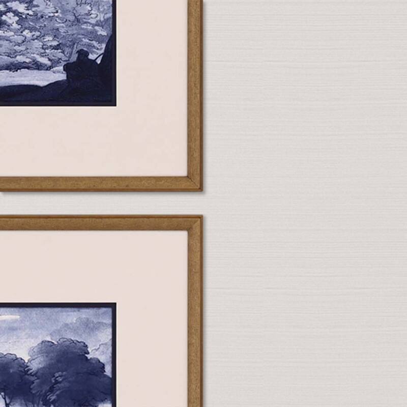 Pastoral Toile S/4 Framed Art Giclee Under Glass - Blue