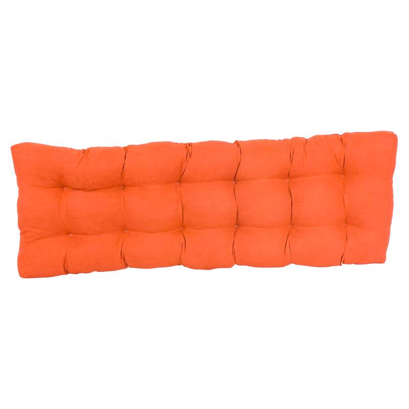 Solid Microsuede Tufted Indoor Bench Cushion (Multiple widths from 42 to 60 inch)