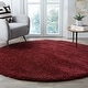 preview thumbnail 177 of 239, SAFAVIEH Santa Monica Shag Einara 2-inch Thick Area Rug 6'7" Round - Maroon - Round