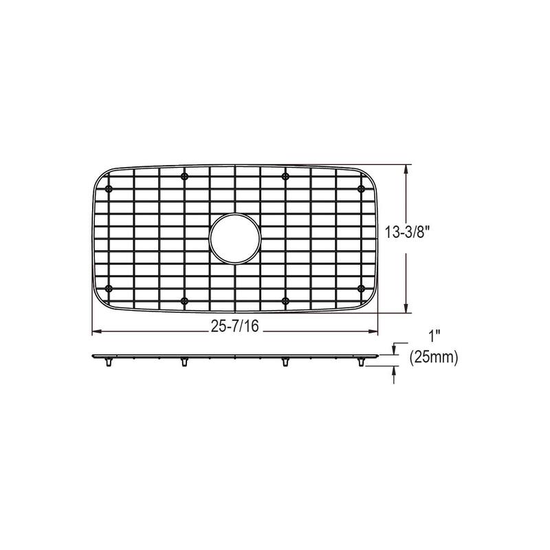 Dayton Stainless Steel 25-7/16" x 13-3/8" x 1" Bottom Grid