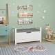 preview thumbnail 8 of 7, Kid Toy Box Chest, Large Storage Cabinet with Cushion Seat Bench/Flip-Top Lid/Safety Hinge for Nursery, Playroom, White