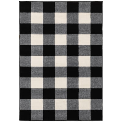 Style Haven The Gray Barn Told Gait Gingham Checker Area Rug