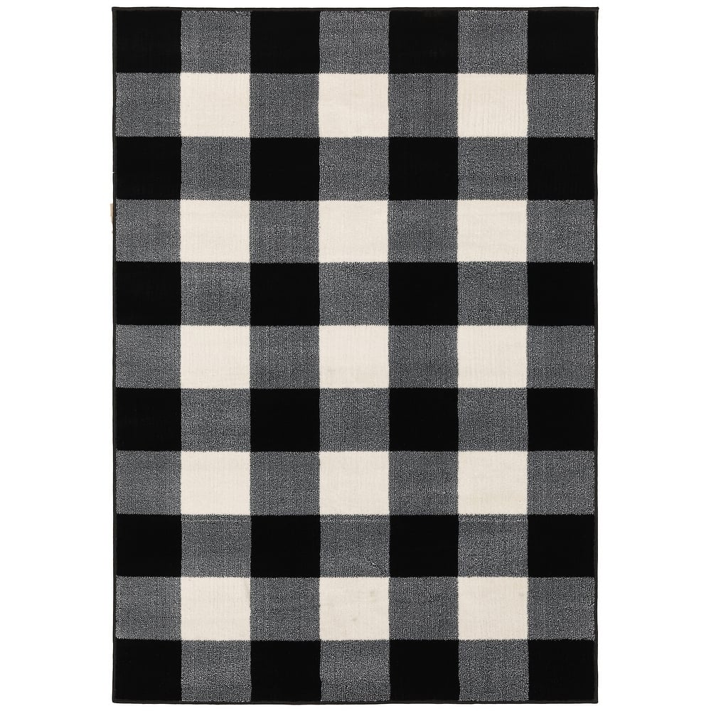 Style Haven The Gray Barn Told Gait Gingham Checker Area Rug