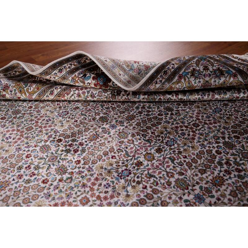Turkish Tabriz Traditional Rug Machine Made Silk & Polyester Carpet - 5'1" x 7'5"