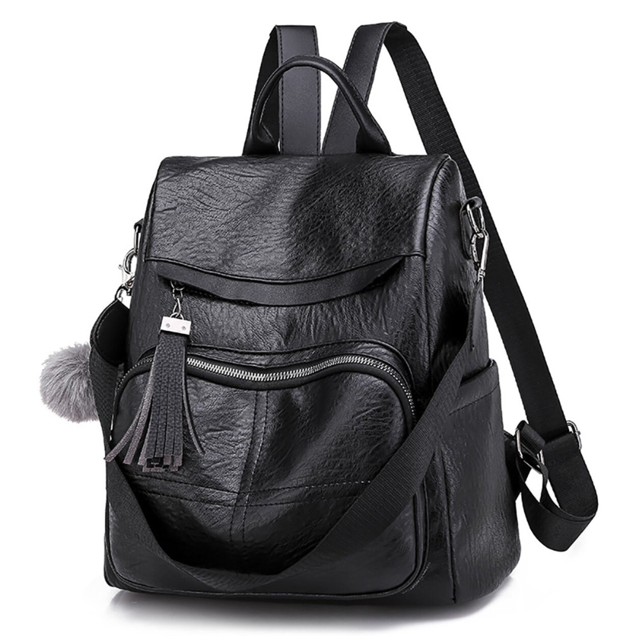 soft black backpack
