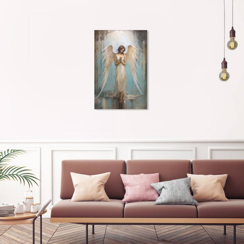 Wynwood Studio Canvas Spiritual and Religious Visitation White and Vanilla Rustic Wall Art Canvas Print