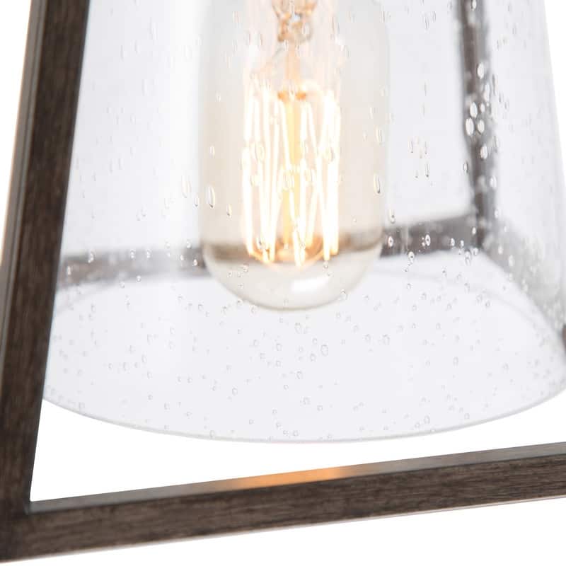 Modern Farmhouse 1-light Cage Glass Flush Mount Lights for Kitchen Dining Room - W7.9 x L7.9 x H7.3