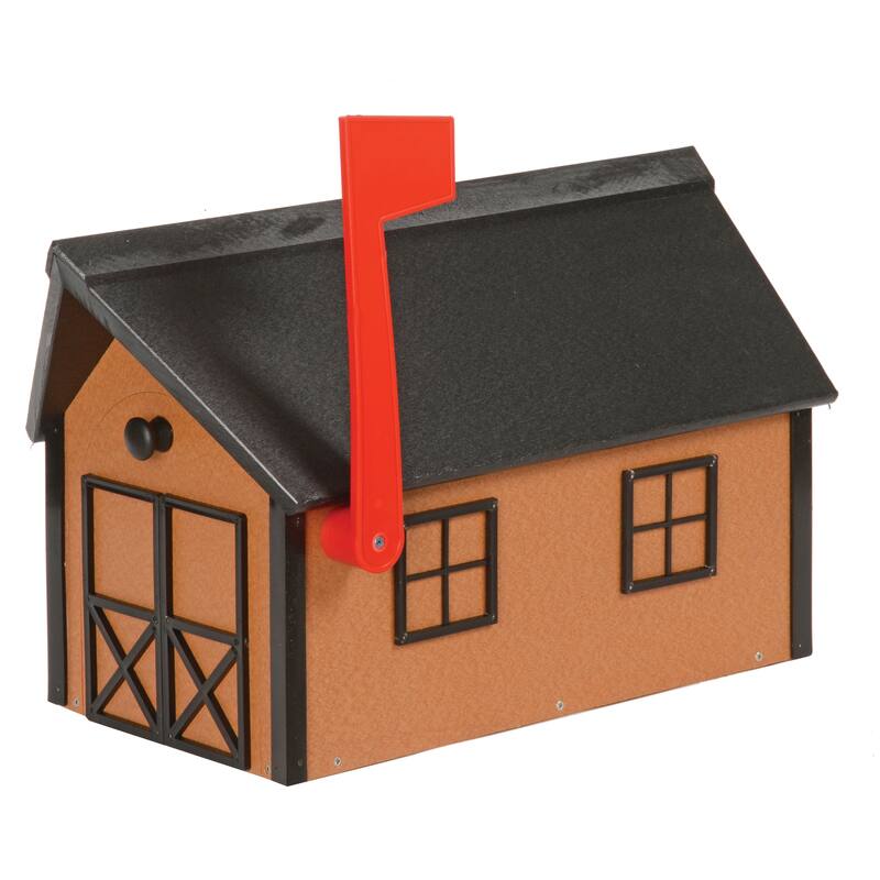 Poly Lumber Mailbox - Cedar/Black