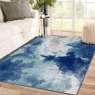 Luxe Weavers Modern Abstract Splash Area Rug Non-Shedding Carpet - Bed ...