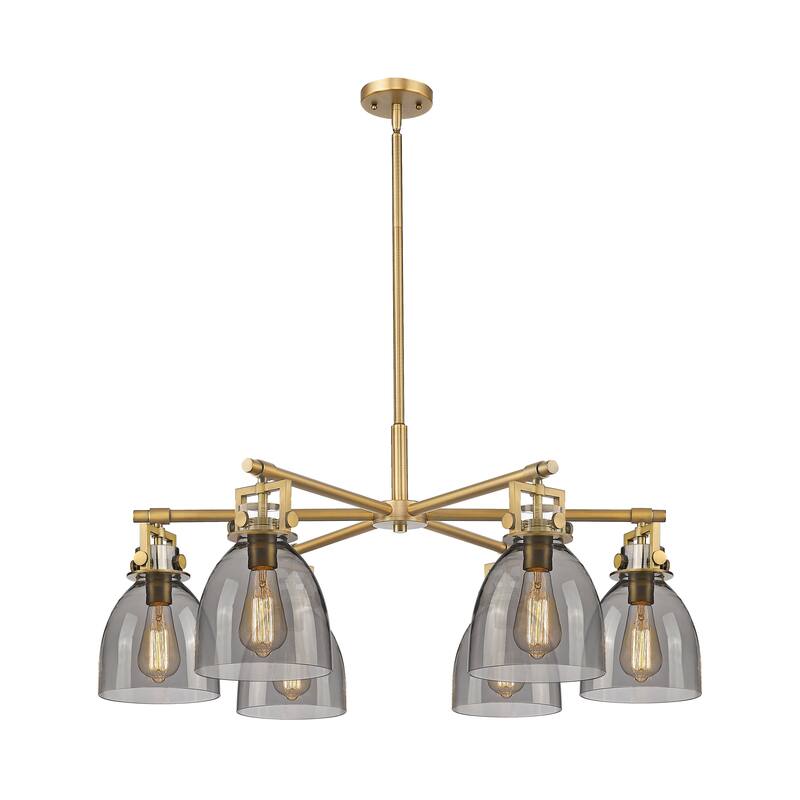 Innovations Lighting Downtown Urban - Newton Bell - 6 Light 26" Stem Hung Chandelier