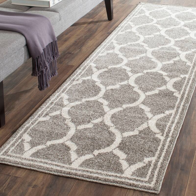 SAFAVIEH Amherst Huynh Modern Rug - 2'3" x 7' Runner - Dark Grey/Beige