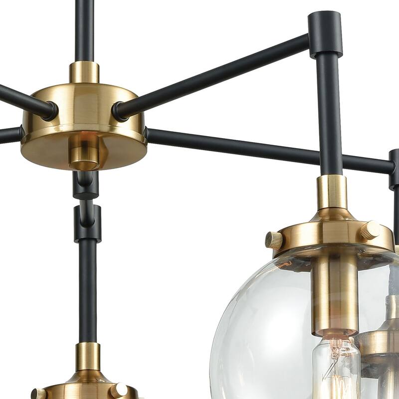 Boureaux Metal and Glass Orb Chandelier