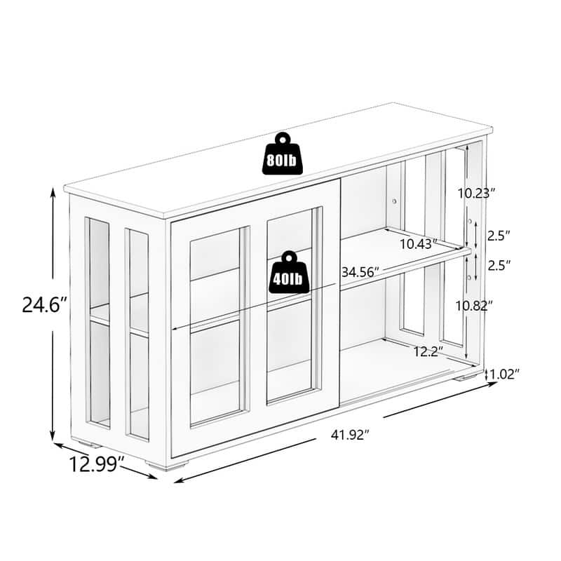 Kitchen Storage Stand Cupboard With Glass Door