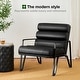preview thumbnail 7 of 12, Glitzhome 26.75"W Modern Comfy Black PU Accent Chair
