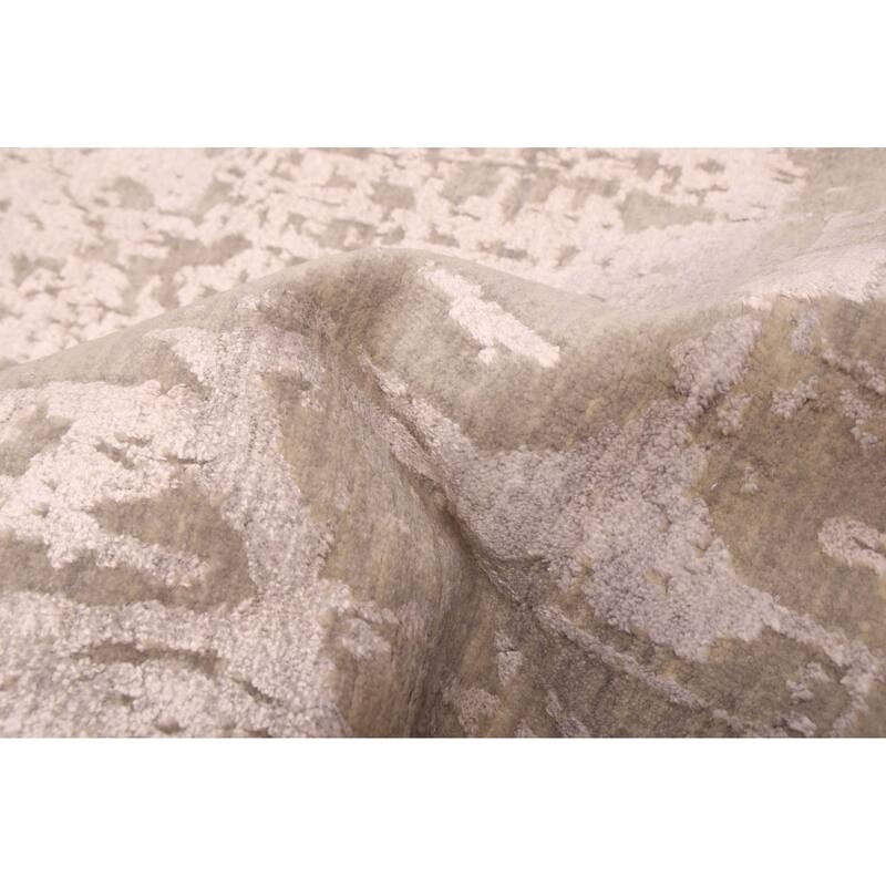 ECARPETGALLERY Hand-knotted Legacy Grey Silk, Wool Rug - 2'7 x 9'11