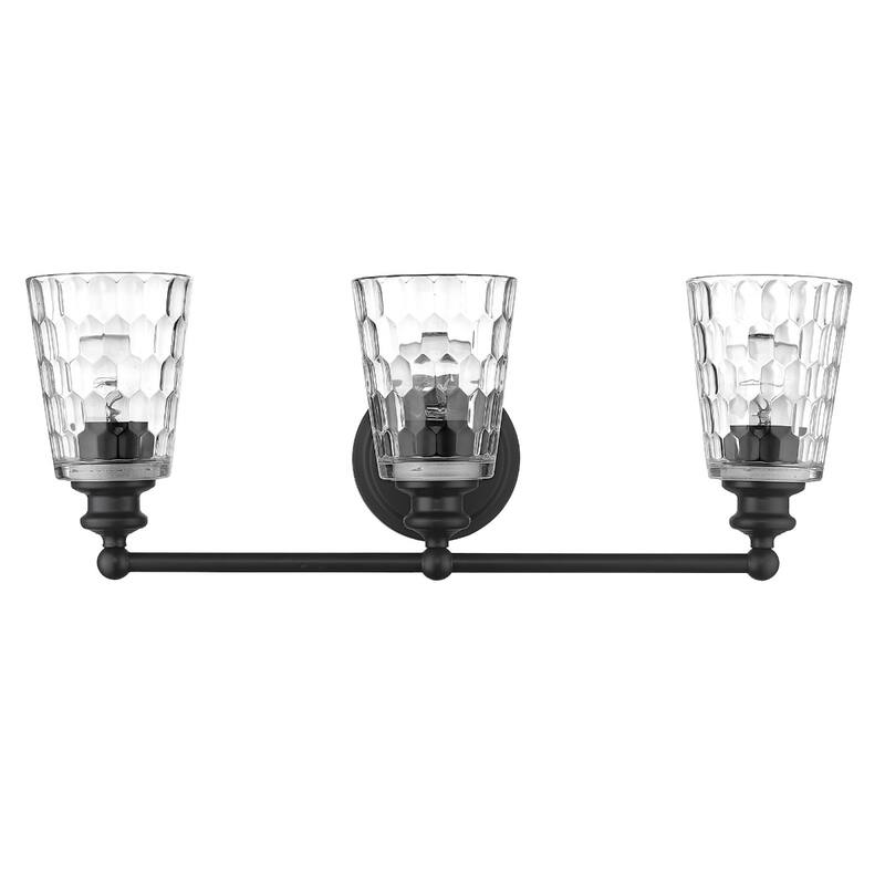 Modern Transitional Hardwired Wall Light with Reversible Mount and Clear Glass Shade LED Compatible - 3 - Matte Black