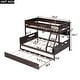 preview thumbnail 4 of 5, Espresso Twin over Full Bunk Bed with Shelves & Trundle