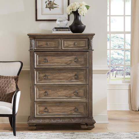 Carlisle Court Chestnut Dusty Wax 5 Drawer Chest Chestnut