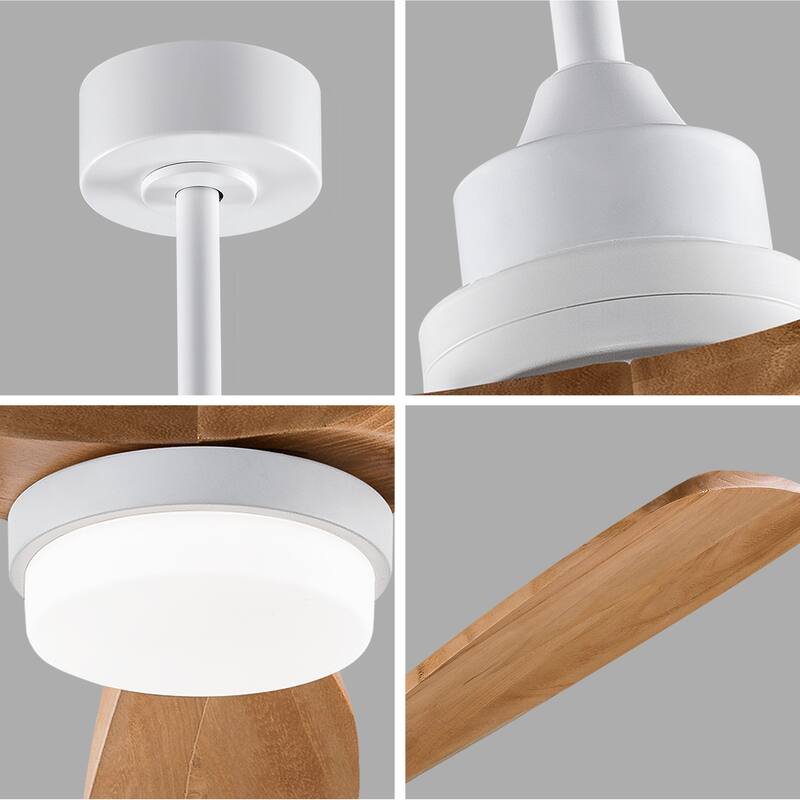 60" Modern Ceiling Fan w/ 3 Color Dimmable Remote Control Reversible DC Motor