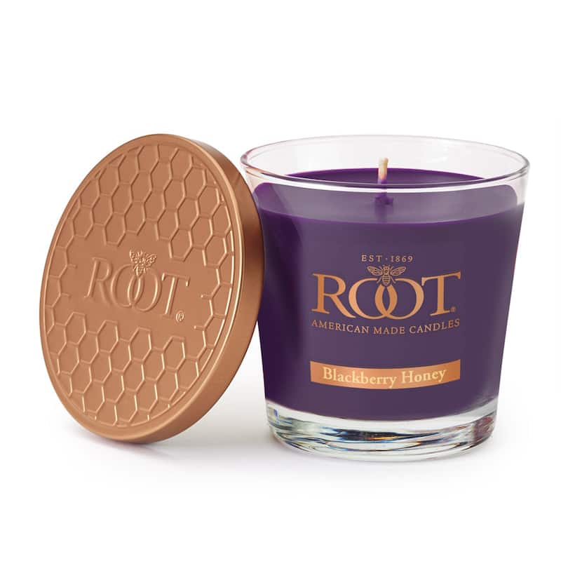 Root Candles Blackberry Honey Scented 6.3 oz Small Veriglass Jar