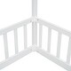 preview thumbnail 20 of 58, Double Twin Size House-Style Floor Bed with Fence and Guardrails without Door
