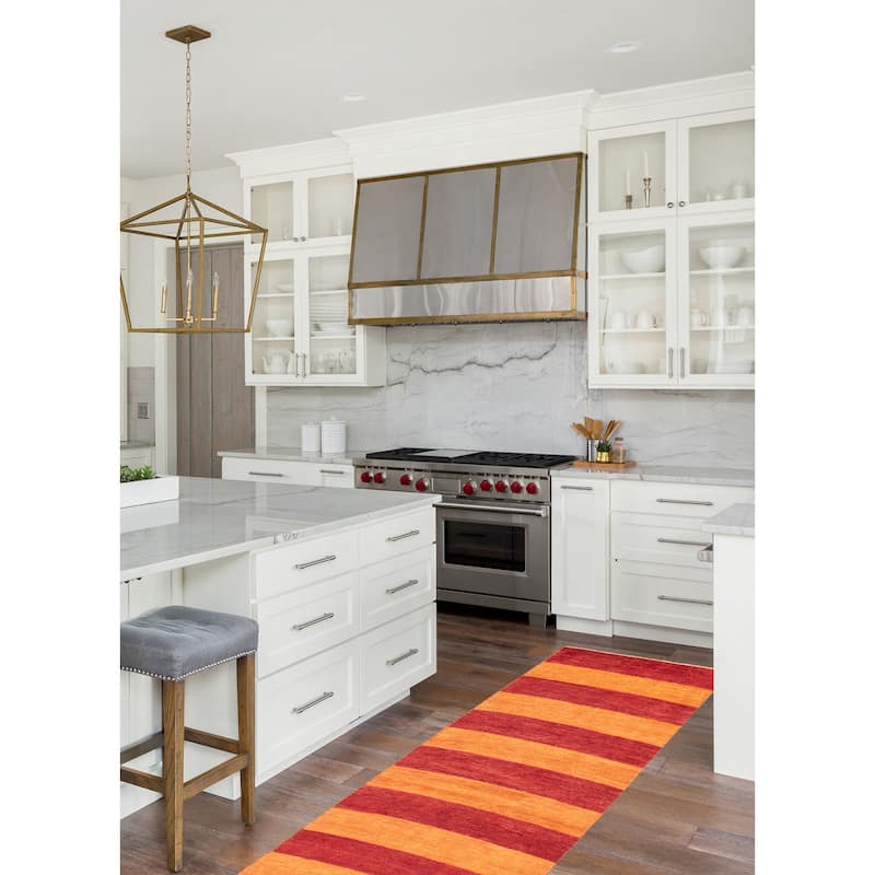 ECARPETGALLERY Hand-knotted Finest Peshawar Ziegler Red Wool Rug - 2'7 x 8'2