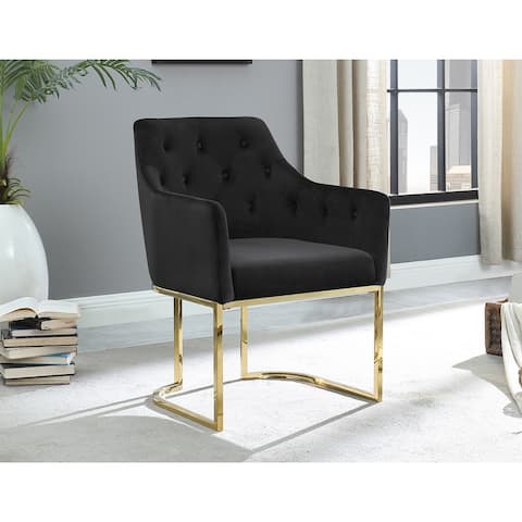 Best Master Furniture Senna Gold Velvet Tufted Upholstered Chair
