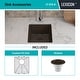 preview thumbnail 9 of 35, Lexicon Drop-In Quartz 16 Inch Single Bowl Kitchen Sink Kit