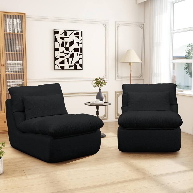 Sponge Single Sofa, 32" Boneless Sofa for Small Spaces Comfy Sofas with Removable Cover