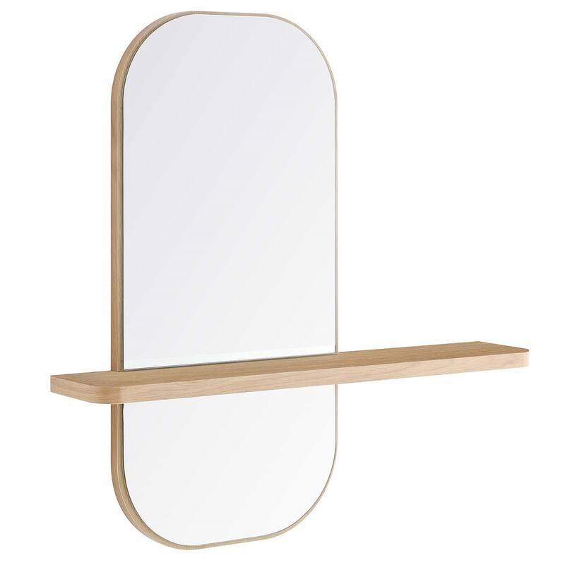Hester Modern Oak Wall Mirror with Shelf