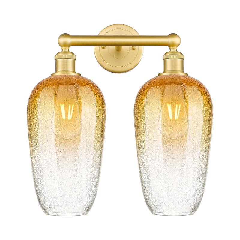 Innovations Lighting Endless Possibilities Edison - Brookhaven Flute - 2 Light 16" Bath Vanity Light - Satin Gold/Amber