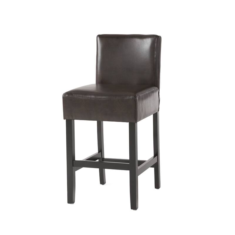 Lopez 26-inch Brown Leather Counterstools (Set of 2) by Christopher Knight Home