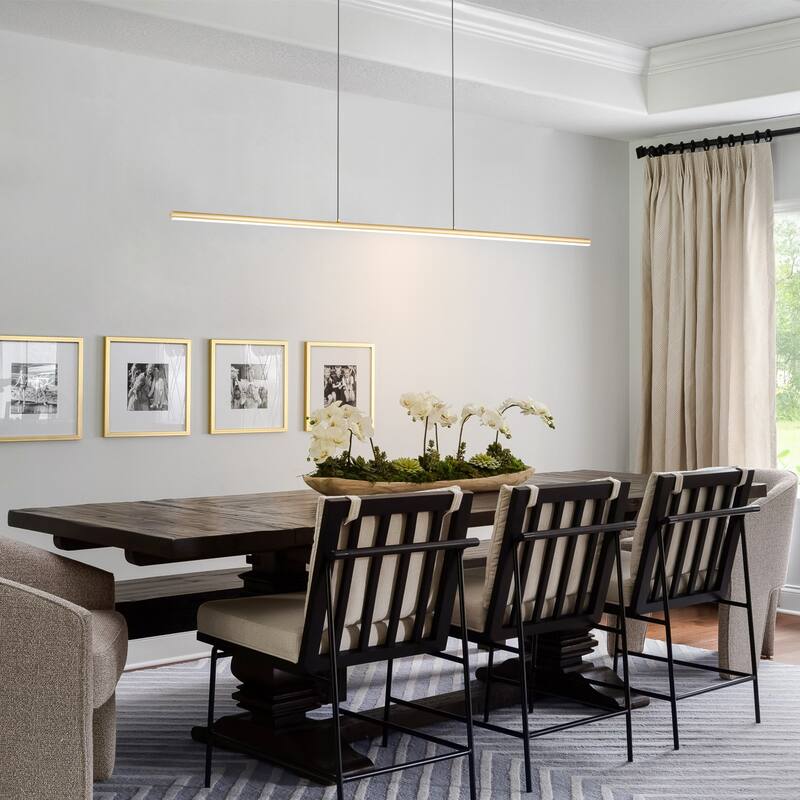 Minimalist Modern Dimmable Kitchen Island Light Linear Chandelier