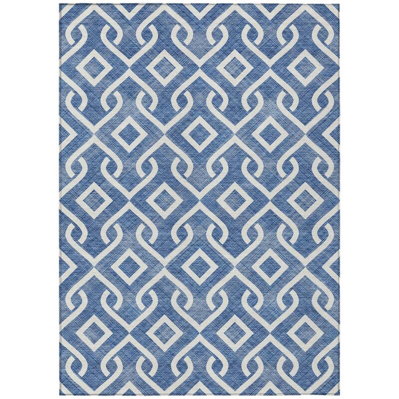 HomeRoots Geometric Transitional Rectangle Outdoor Rug