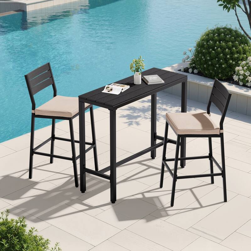 VredHom Outdoor Bar Table Rectangular Pub Table